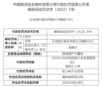 长安银行榆林分行因信贷资产不真实被罚40万元