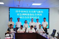 <b>汉中市50万方天然气液化应急调峰储备综合利用项目顺利签约</b>