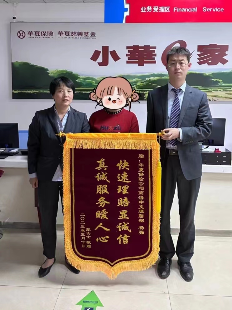 <b>华夏保险商洛中支获得客户致谢锦旗</b>