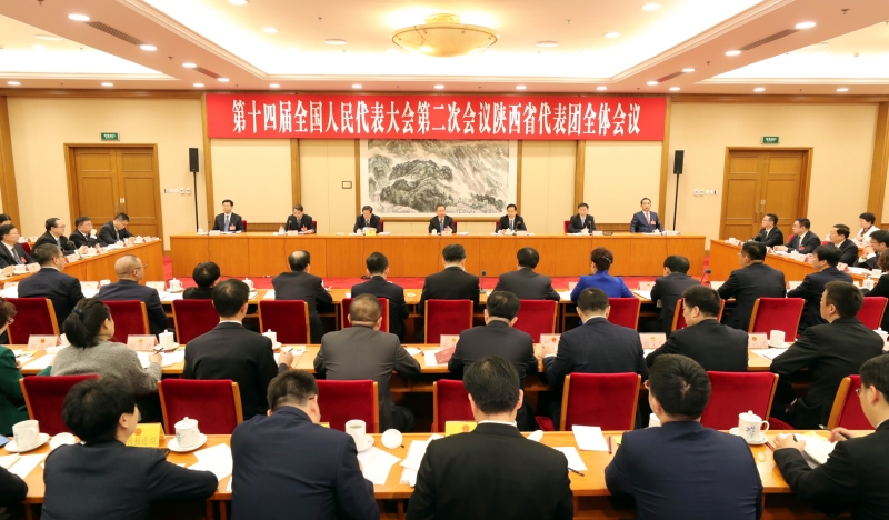 陕西代表团举行全体会议审议政府工作报告