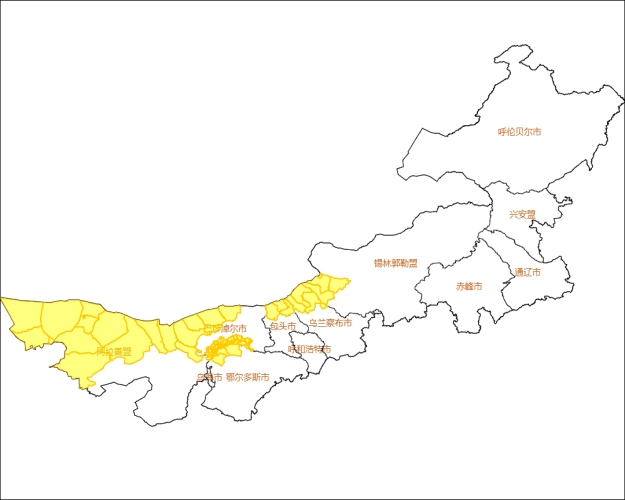 <b>内蒙古自治区气象台分发布高温黄色预警信号</b>