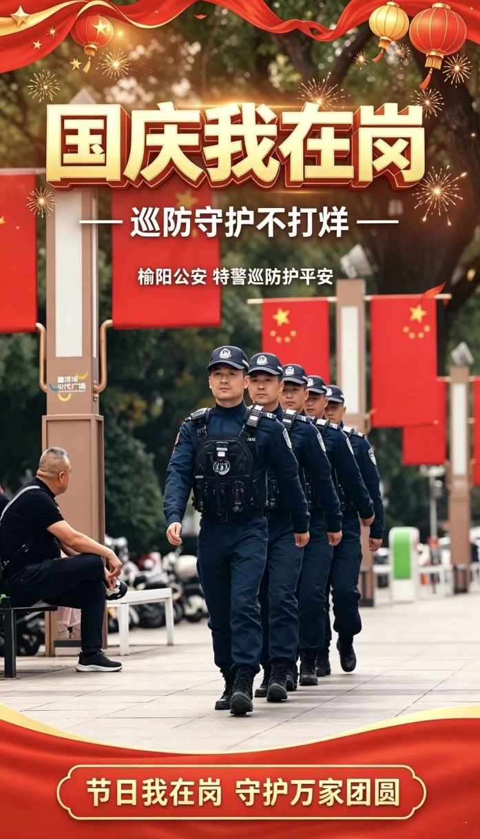 节日我在岗•守护国泰民安 |一组海报，带你感受国庆“警”色